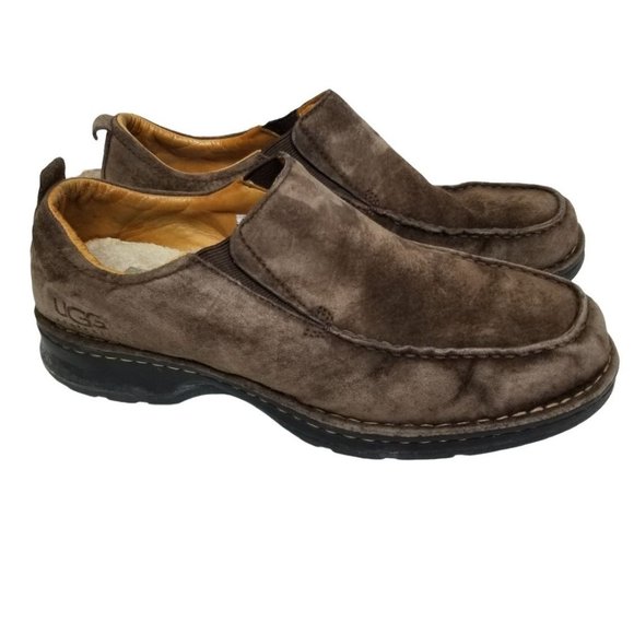 UGG Mens 11 Brown Suede Leather Slip On Loafer Sho